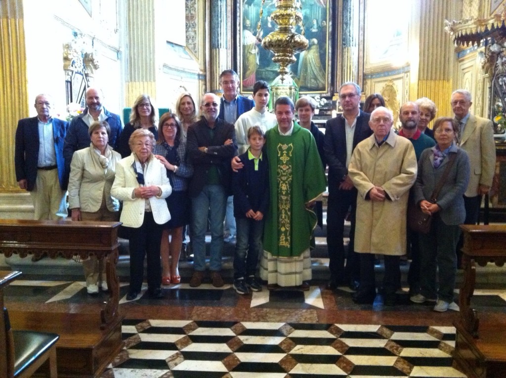 Primo Incontro dei Membri della ONLUS Amici di Santina Zucchinelli a Bergamo. Santa Messa domenicale chiesa del Monastero delle benedettine in Città Alta a Bergamo